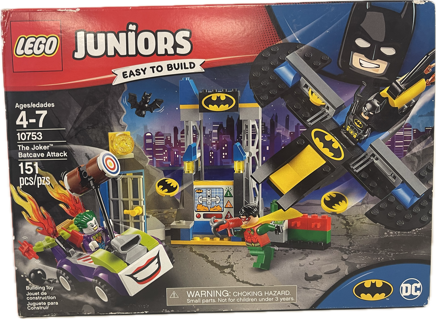 Lego Juniors Easy To Build DC Batman The Joker Batcave Attack 10753 151 pcs