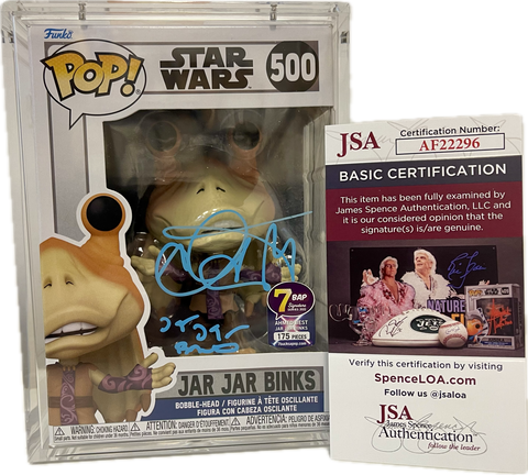 Pop 7BAP Signature Series Star Wars Jar Jar Binks #500 Signed By Ahmed Best with JSA Certification