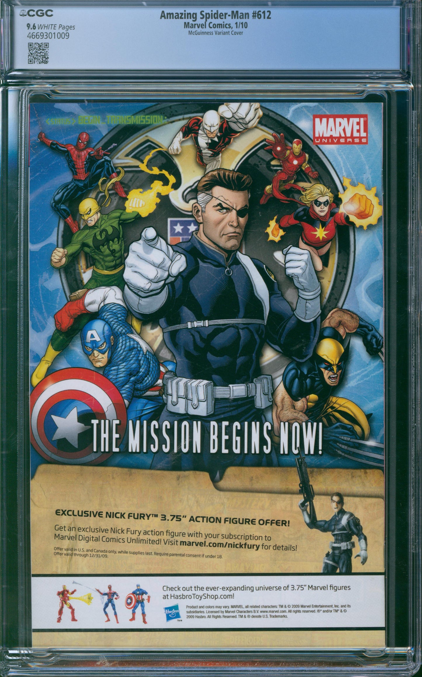 Amazing Spider-Man #612 2010 CGC 9.6 - McGuinness Variant Cover