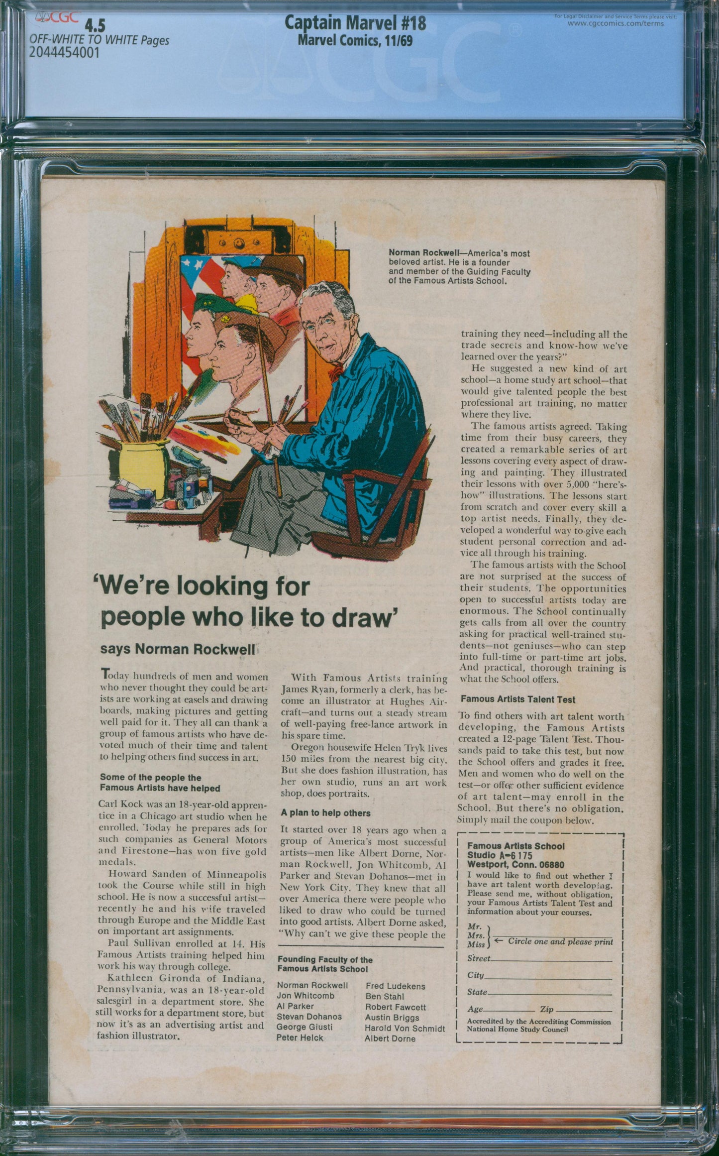 Captain Marvel #18 1969 CGC 4.5 - Carol Danvers gains super powers