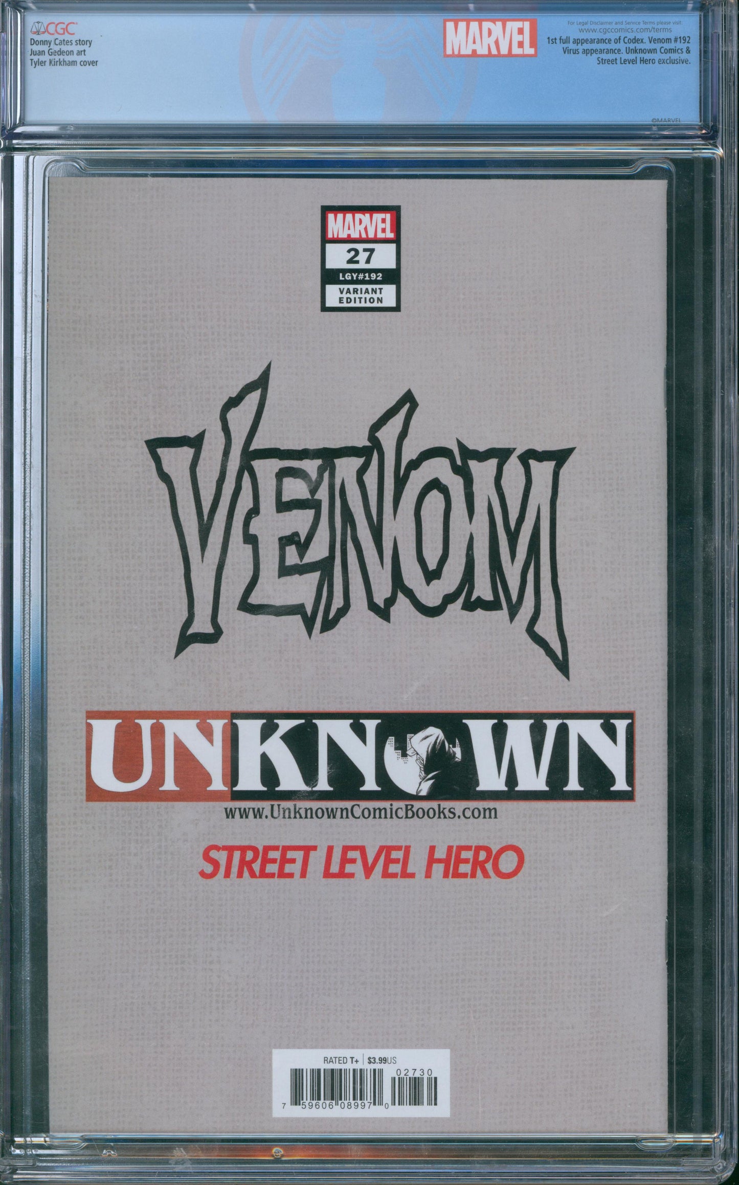 Venom #27 Kirkham Variant Cover A - CGC 9.8 - 2020