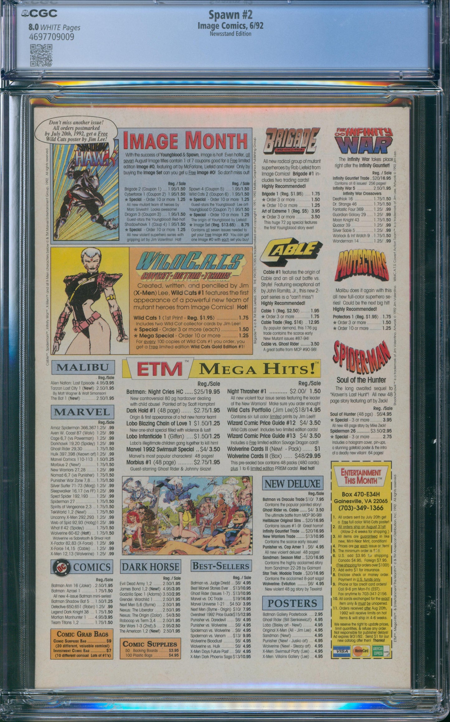 Spawn 2 CGC 8.0 Newsstand Edition - 1st Appearance of The Violator