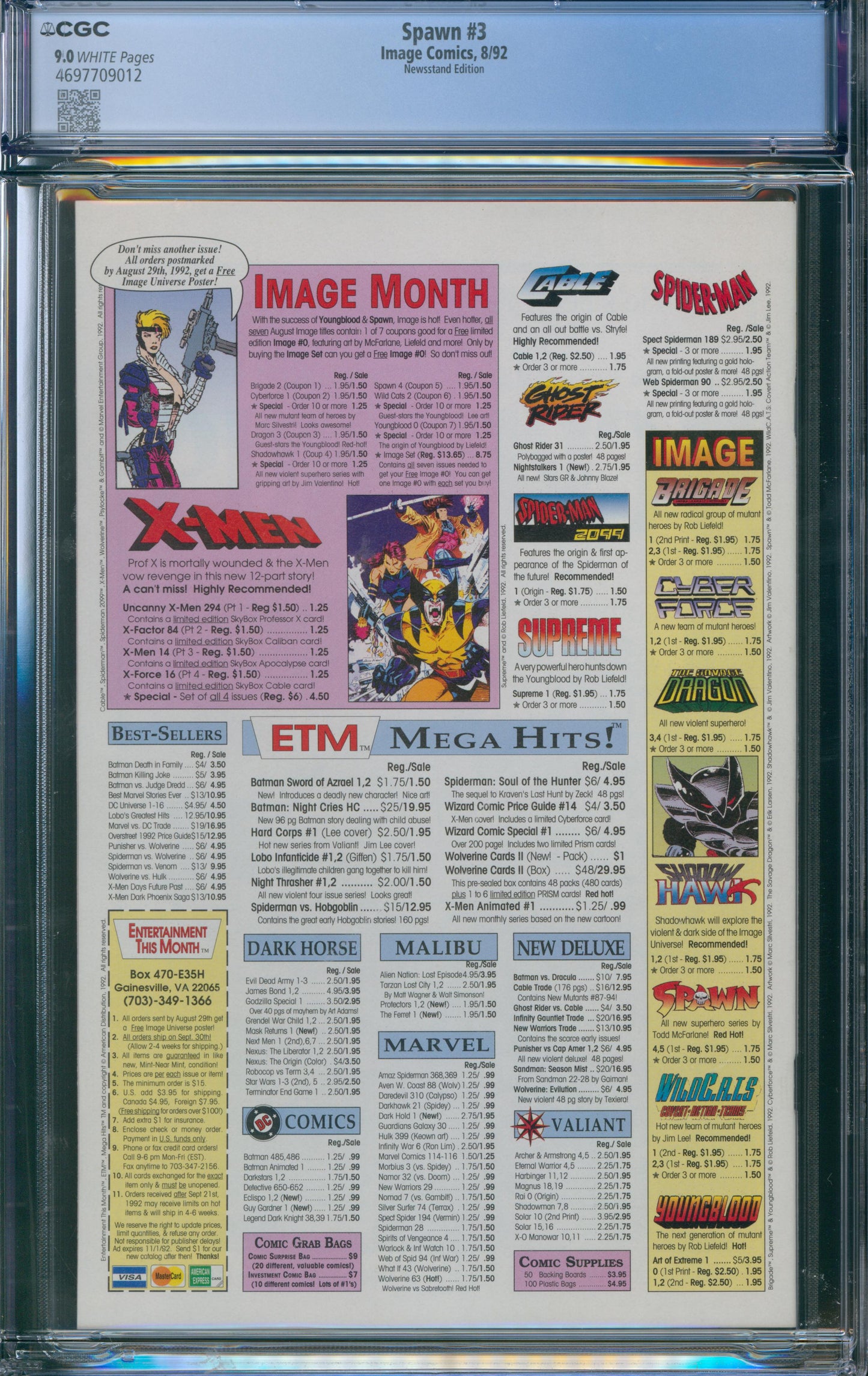 Spawn #3 CGC 9.0 - Newsstand Edition