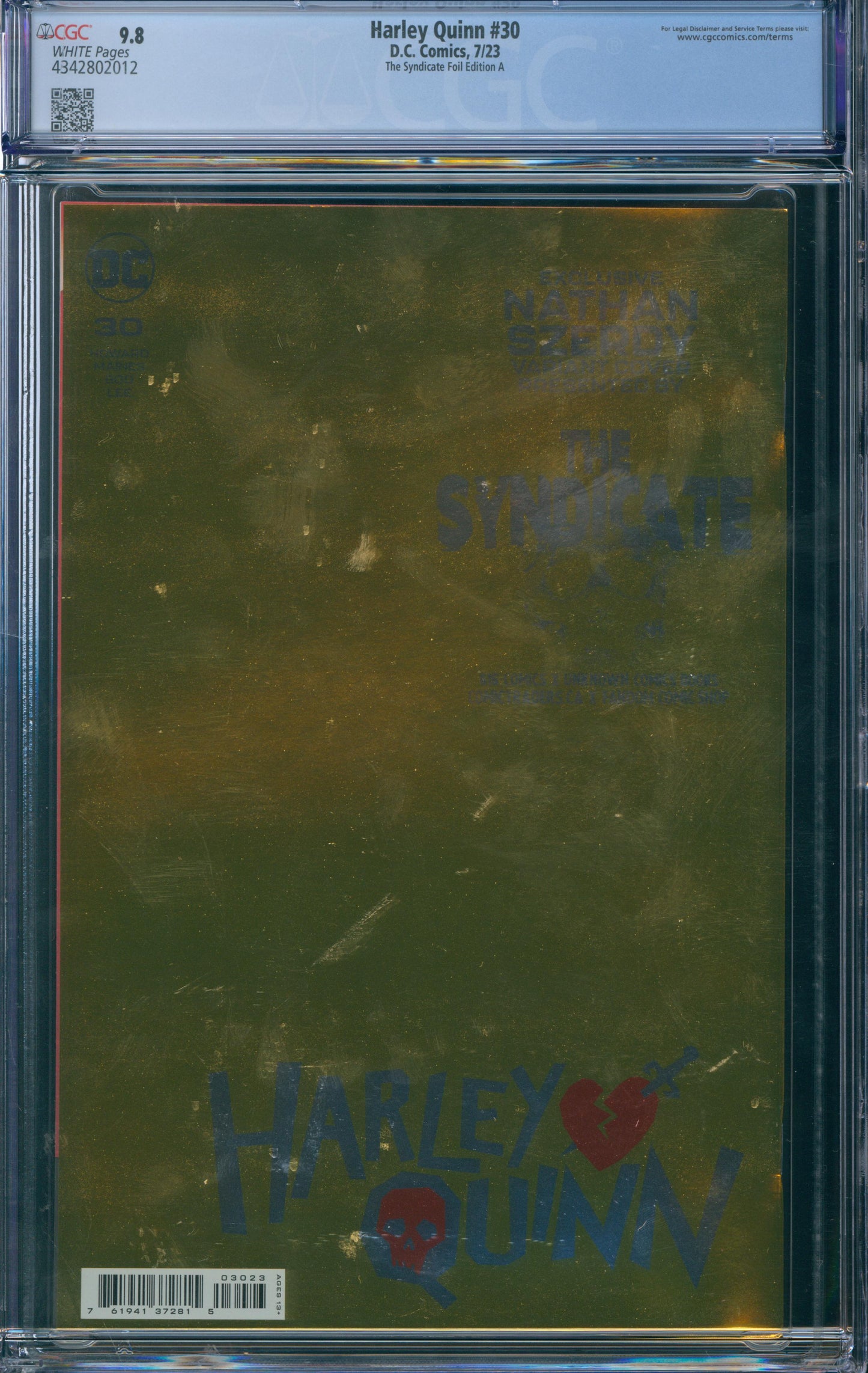 Harley Quinn #30 CGC 9.8 - The Syndicate Foil Edition A Virgin