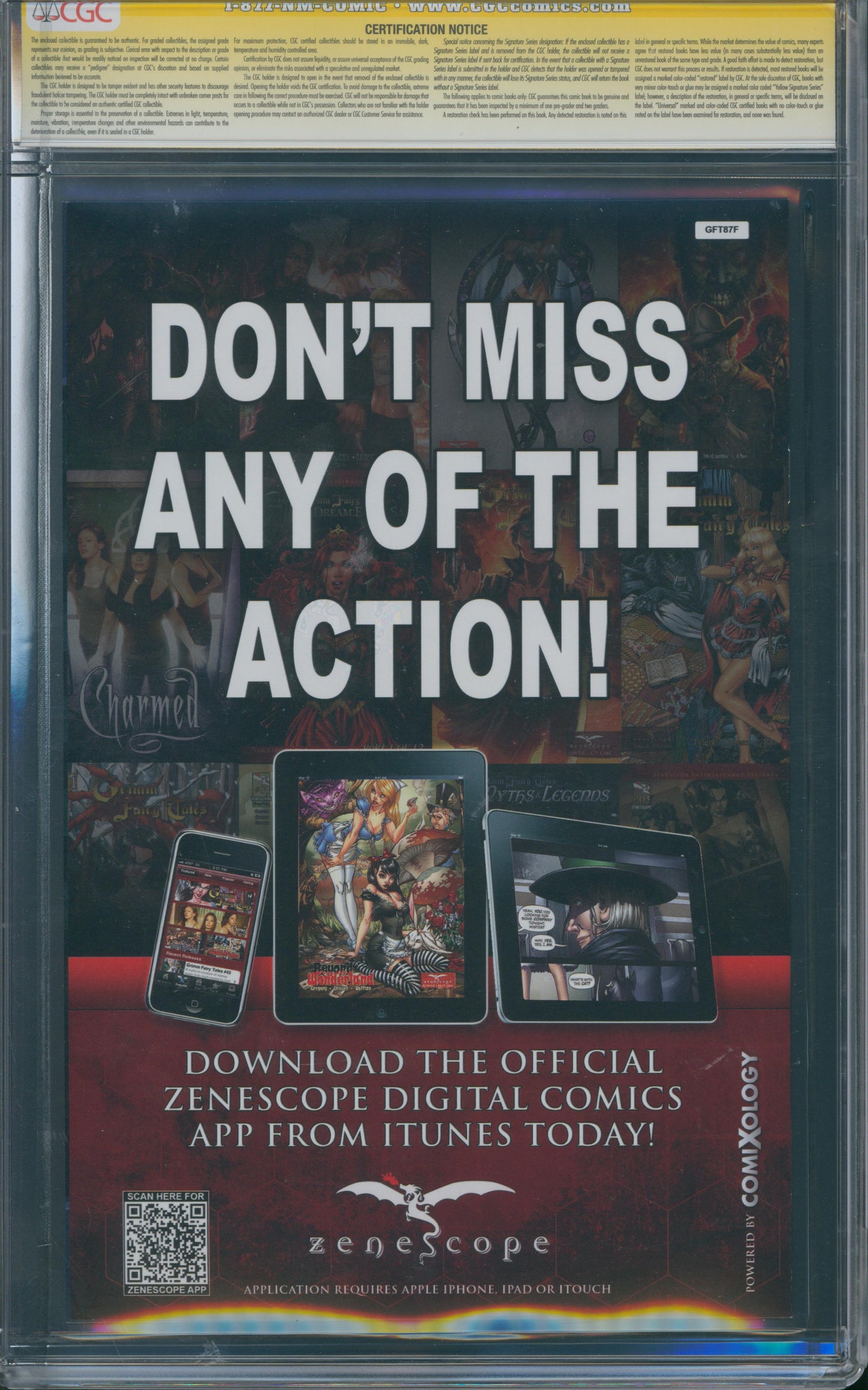 Grimm Fairy Tales #87 CGC 9.8 SIGNED BY ERIC BASALDUA & NEI RUFFINO Black Diamond Exclusive