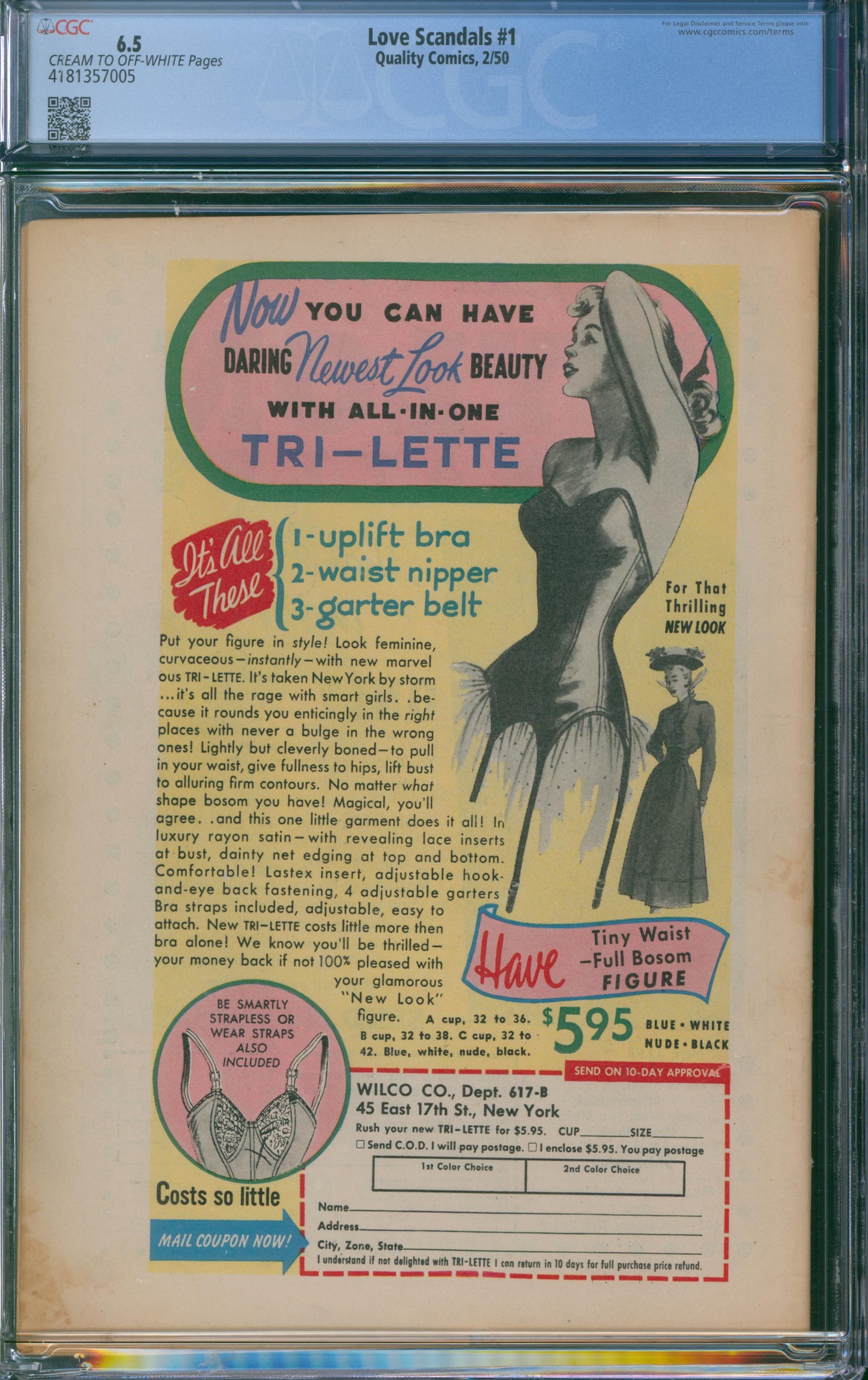 Love Scandals #1 CGC 6.5 - 1950