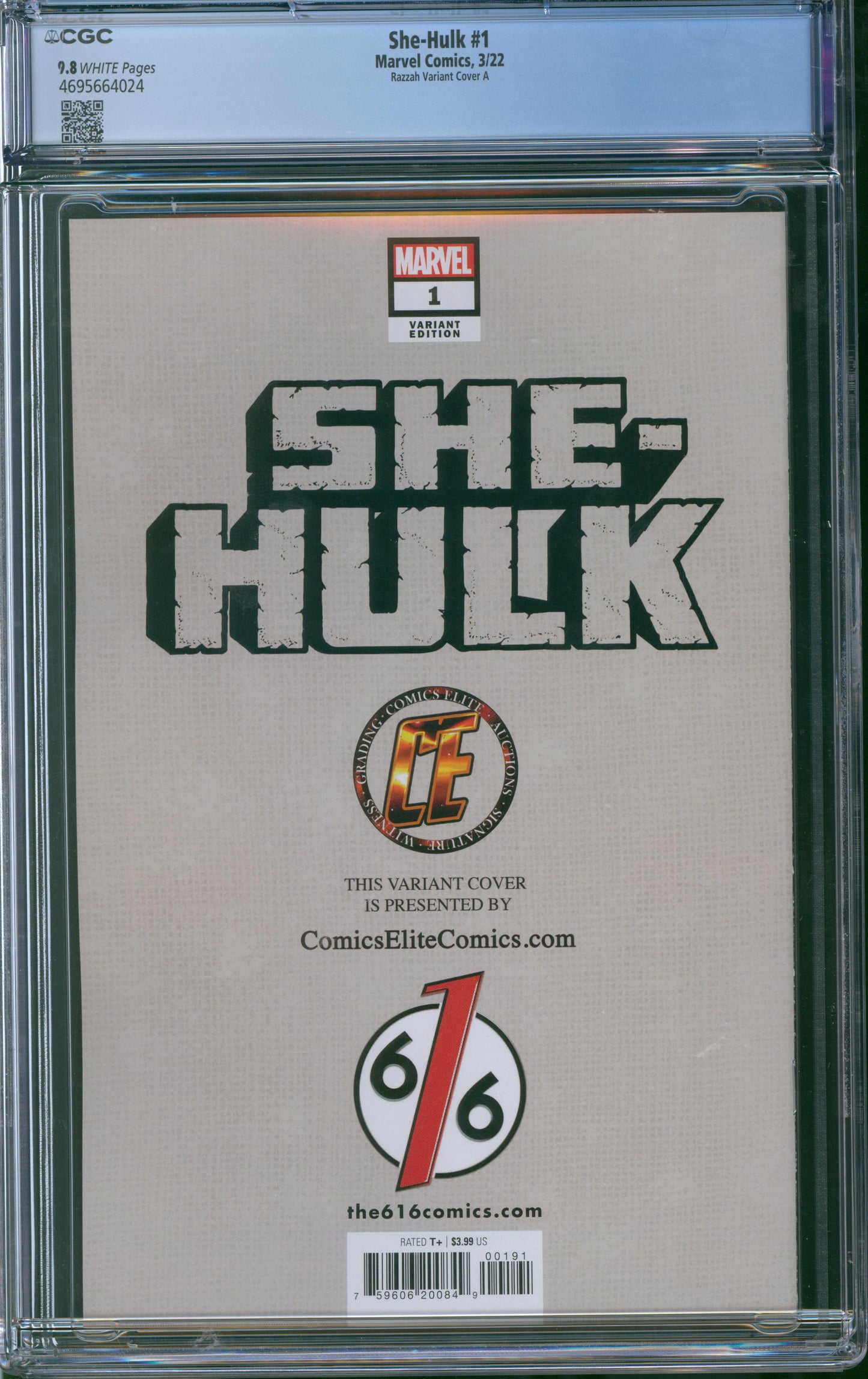 She-Hulk #1 CGC 9.8 - Razzah Variant Cover A - Comics Elite & The 616 Comics Exclusive