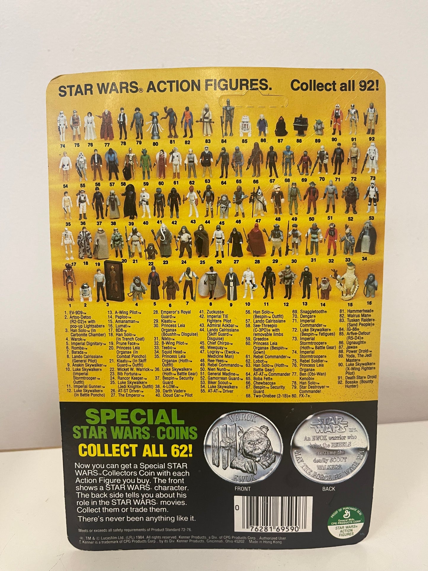 1984 Star Wars 92 Back Power Of The Force Warok Unpunched