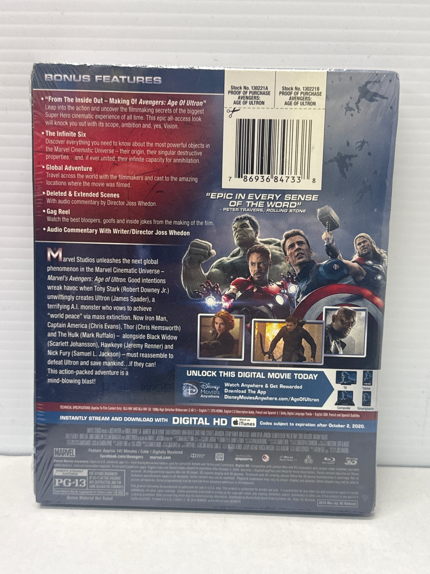 Avengers Age of Ultron SteelBook Blu-ray & 3D Ultron Lenticular Factory Sealed
