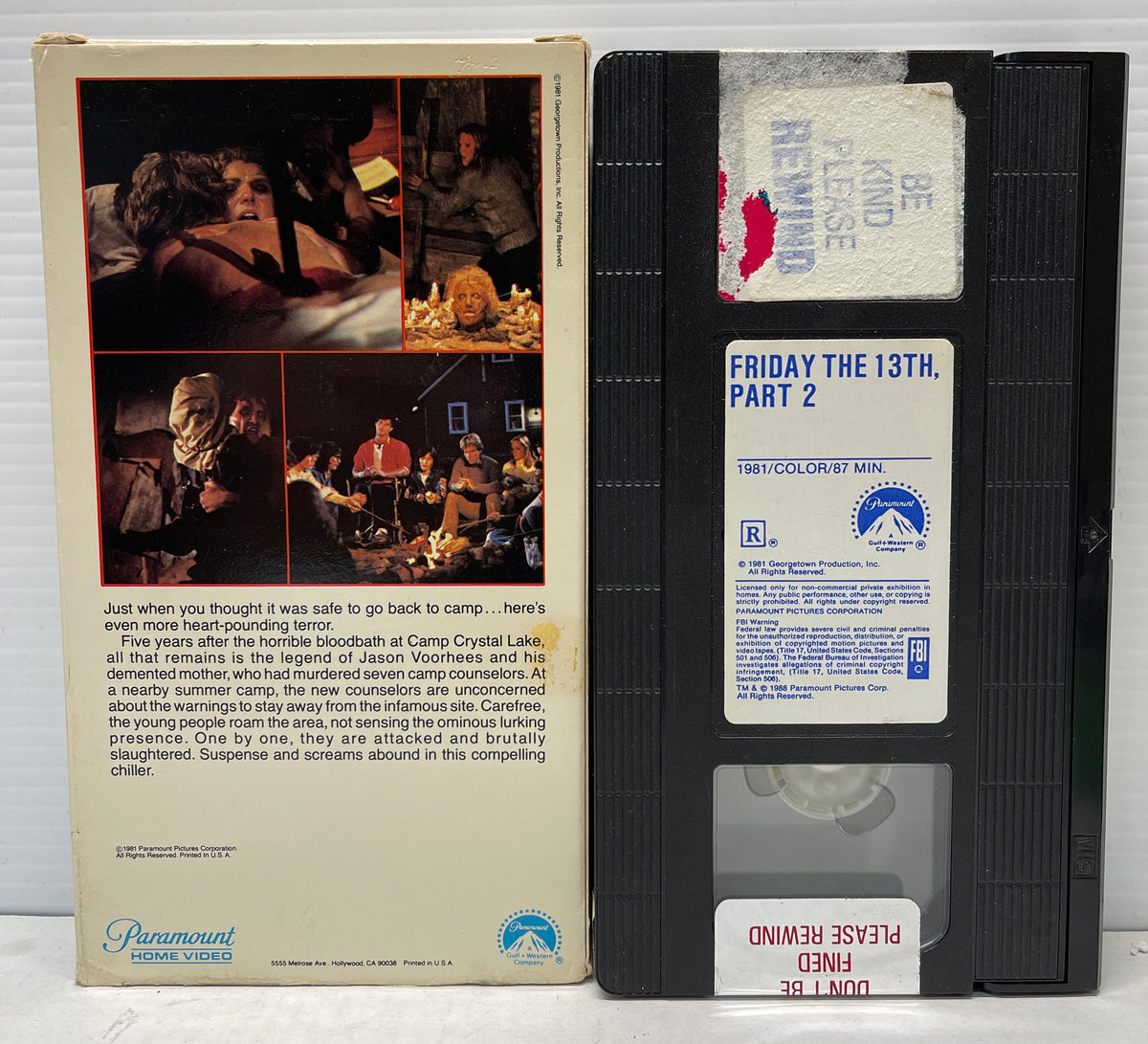 Paramount Friday the 13th Part 2 VHS 1981 R Horror