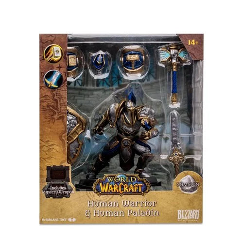 World of Warcraft Wave 1 Human Paladin Warrior Common 1:12 Scale Posed Figure