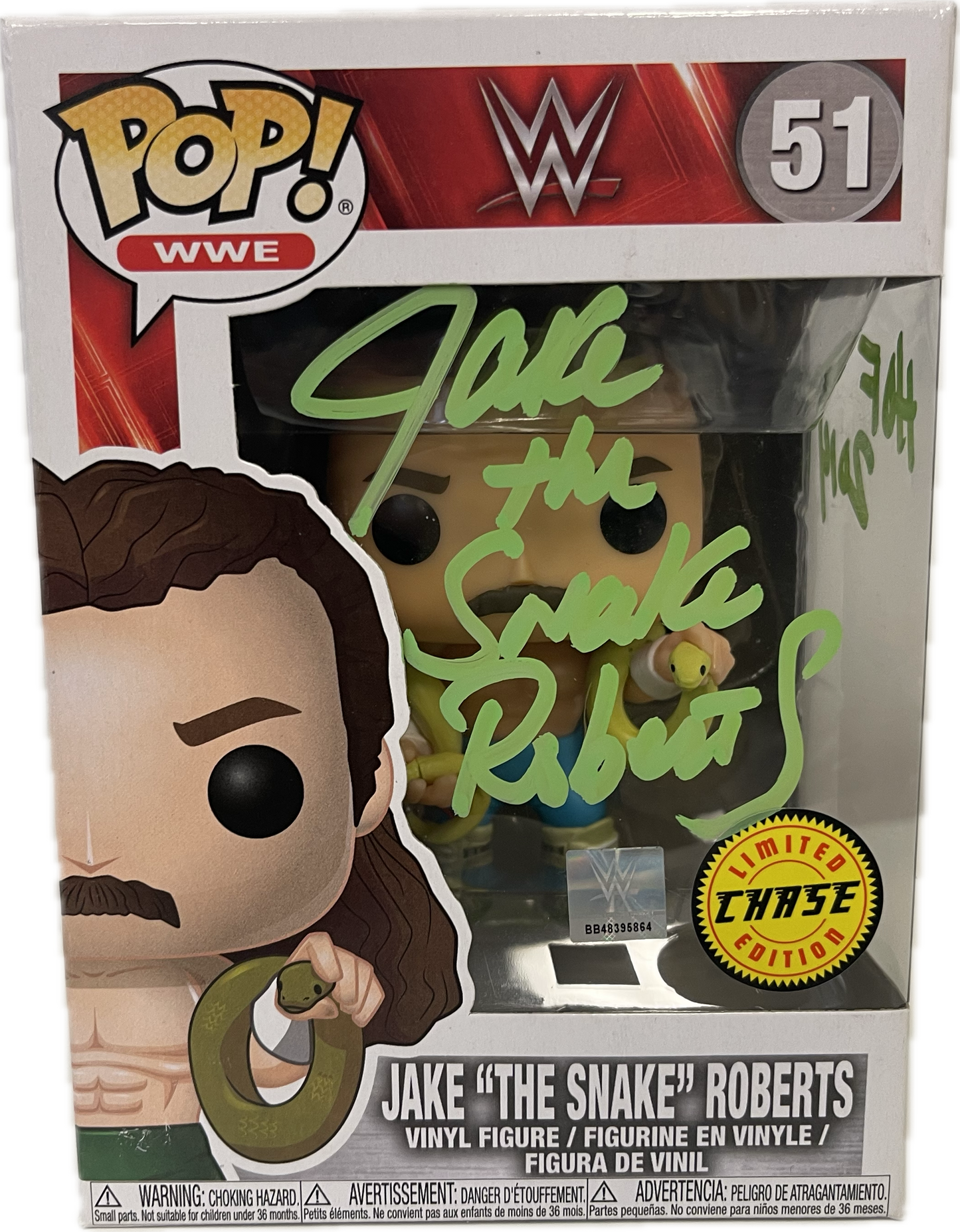 Funko Pop! WWE Jake "The Snake" Roberts #51 Chase Signed By Roberts
