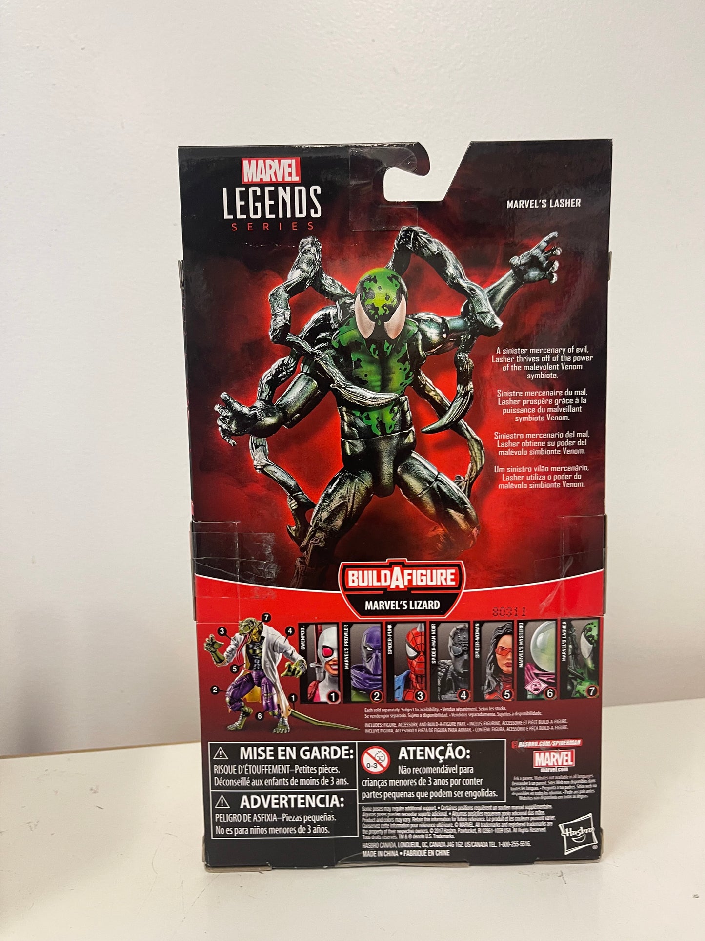 Marvel Legends Series Spider-Man Lasher Figure Lizard Build-A-Figure