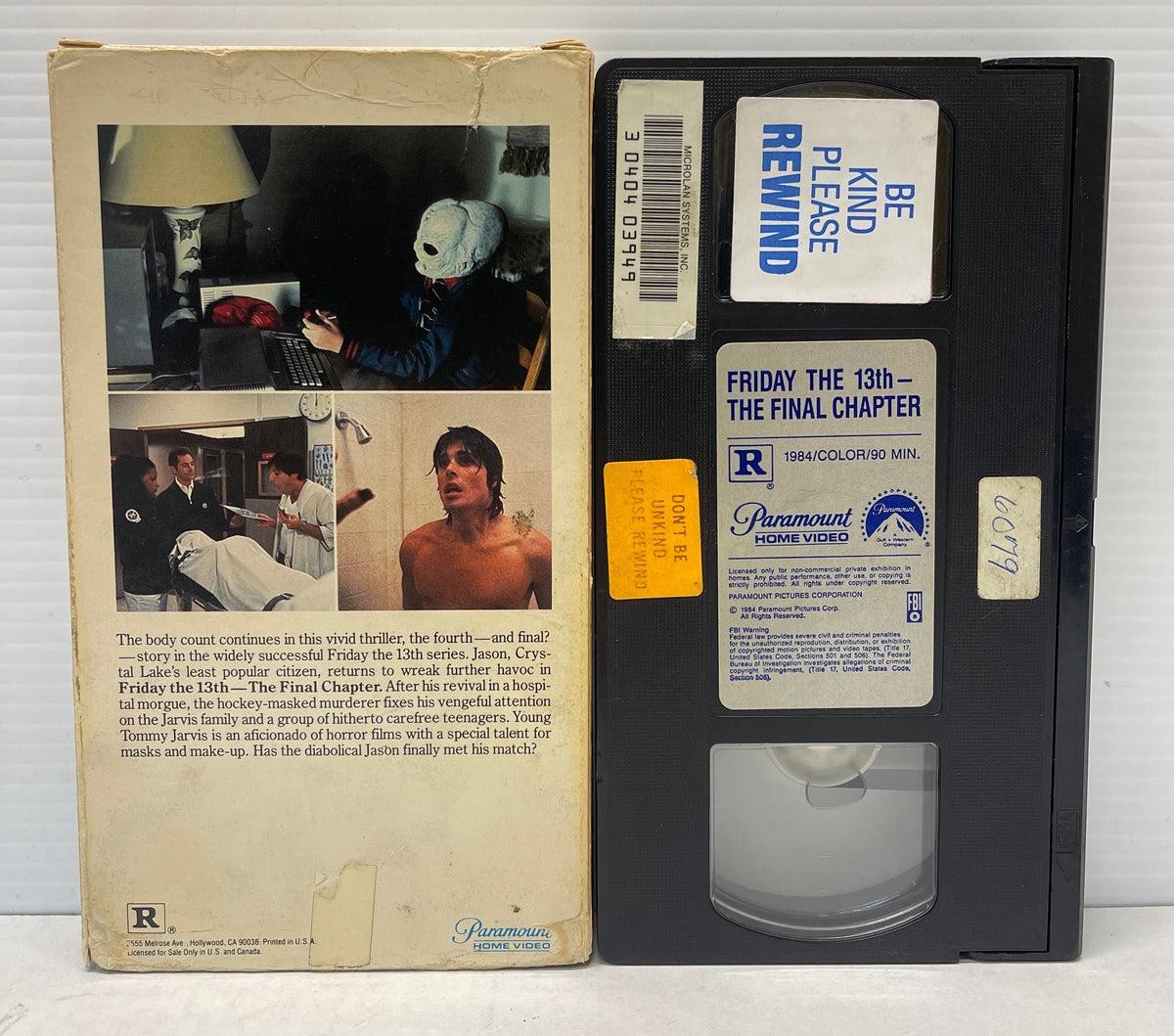 Friday the 13th the Final Chapter VHS 1994 Paramount