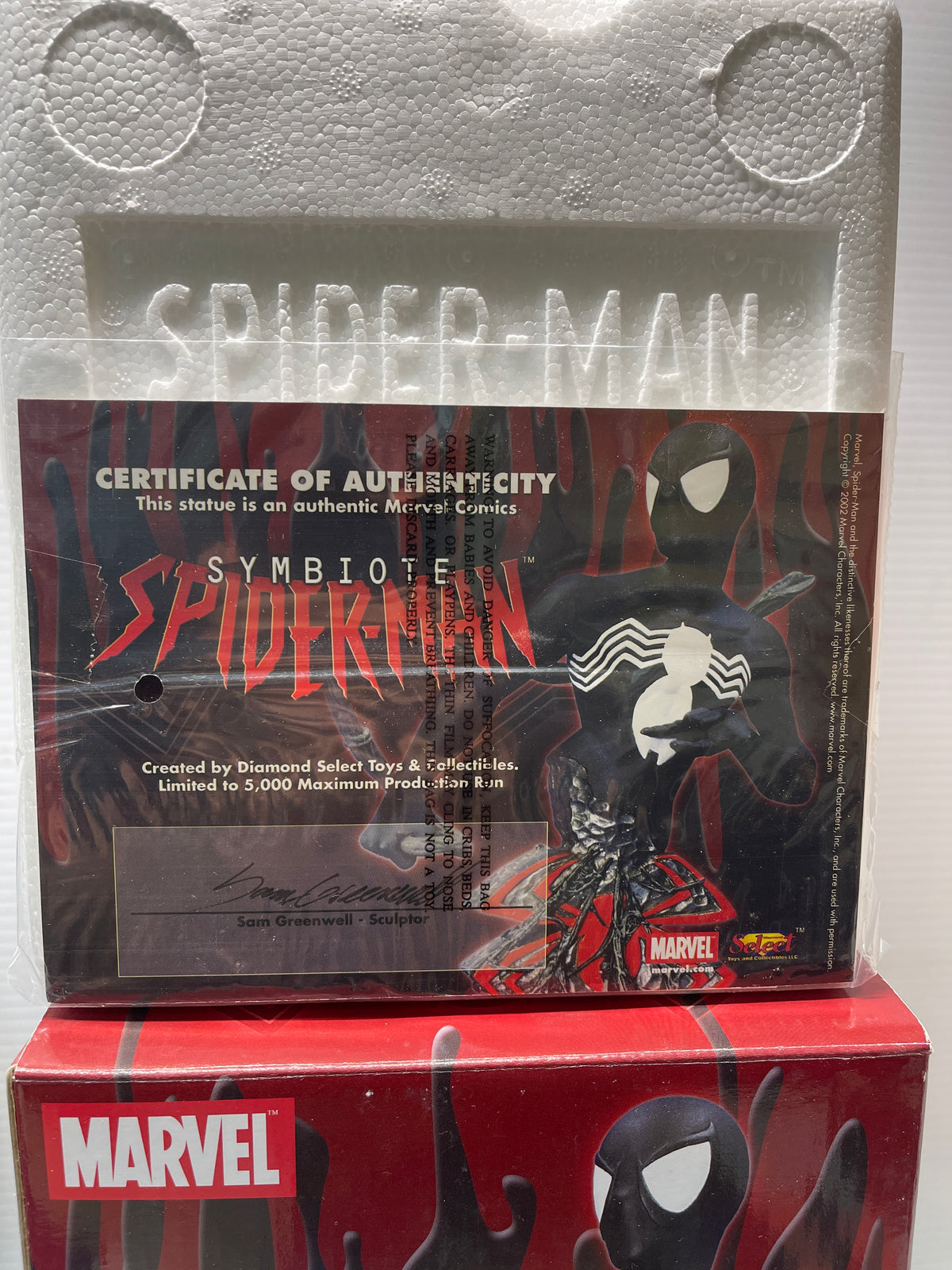 Symbiote Spiderman Bust Marvel Diamond Select Figure 2002 Sam Greenwell Ltd 5000