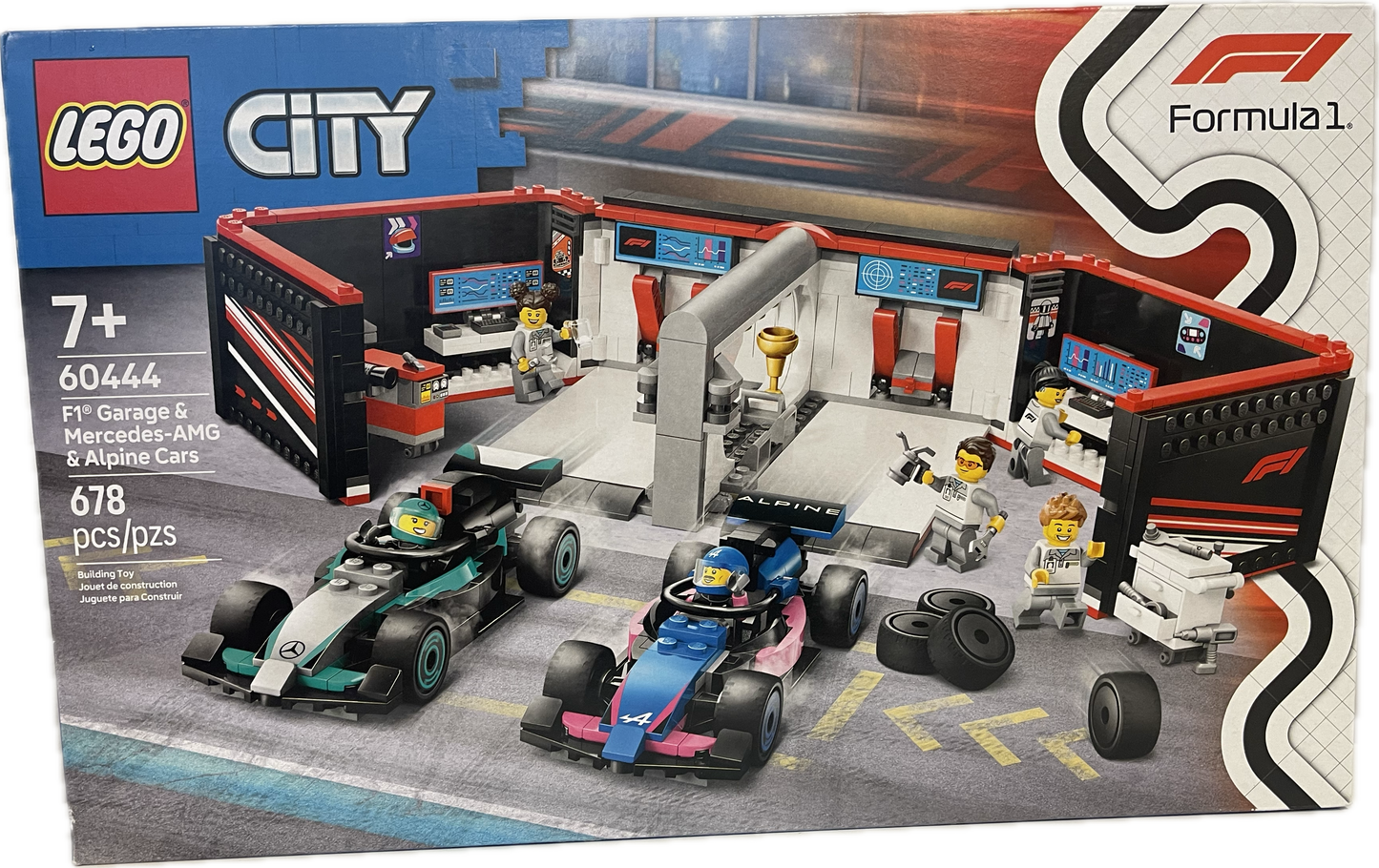 Lego City F1 Garage & Mercedes-AMG & Alpine Cars 60444 678 pcs