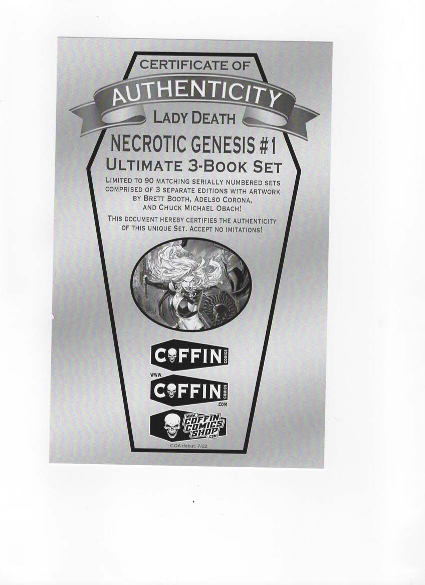 Lady Death Necrotic Genesis #1 Booth Ultimate Virgin Kickstarter Coffin 71/90