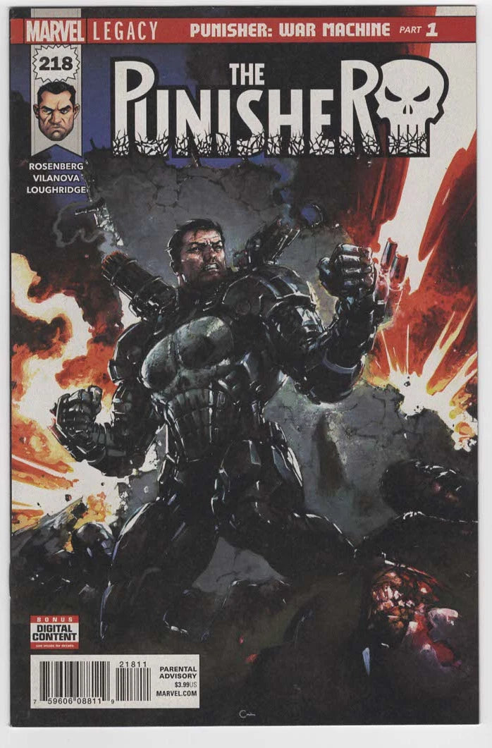 The Punisher #218 Clayton Crain Cover (Marvel Comics January 2018)
