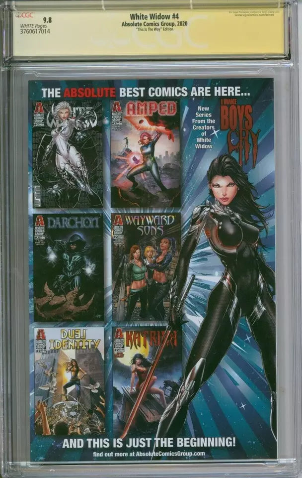 White Widow #4 CGC Signature Series 9.8 Jamie Tyndall