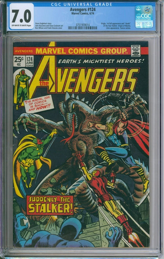 Avengers #124 CGC 7.0 1st Full Appearance Of Star-Stalker