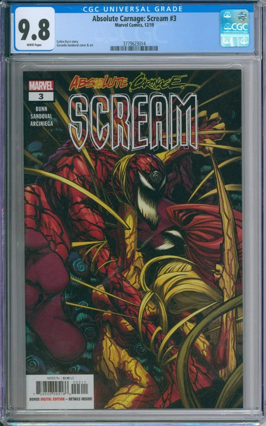 Absolute Carnage: Scream #3 CGC 9.8 Cullen Bunn