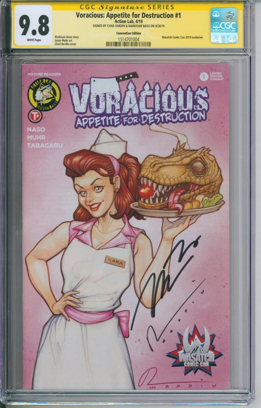 Voracious: Appetite For Destruction #1 CGC Signature 9.8 Signed By Chad Hardin & Markisan Naso