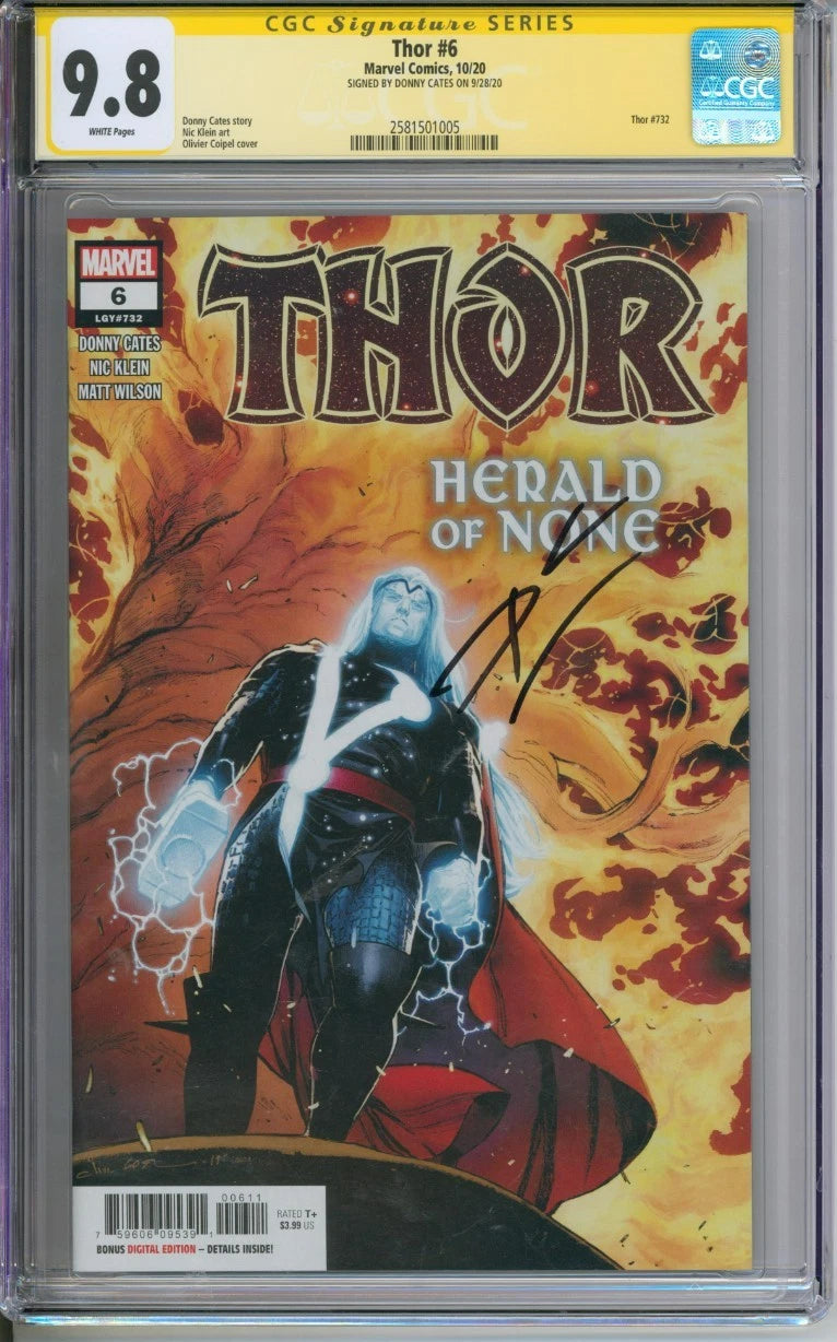 Thor #6 CGC Signature Series 9.8 Signed By Donny Cates