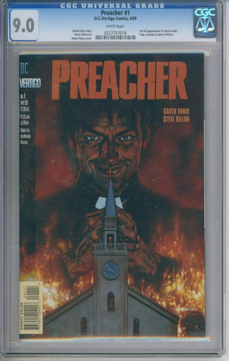 Preacher #1 CGC 9.0 1st Appearance of Jesse Custer, Tulip, & Cassidy