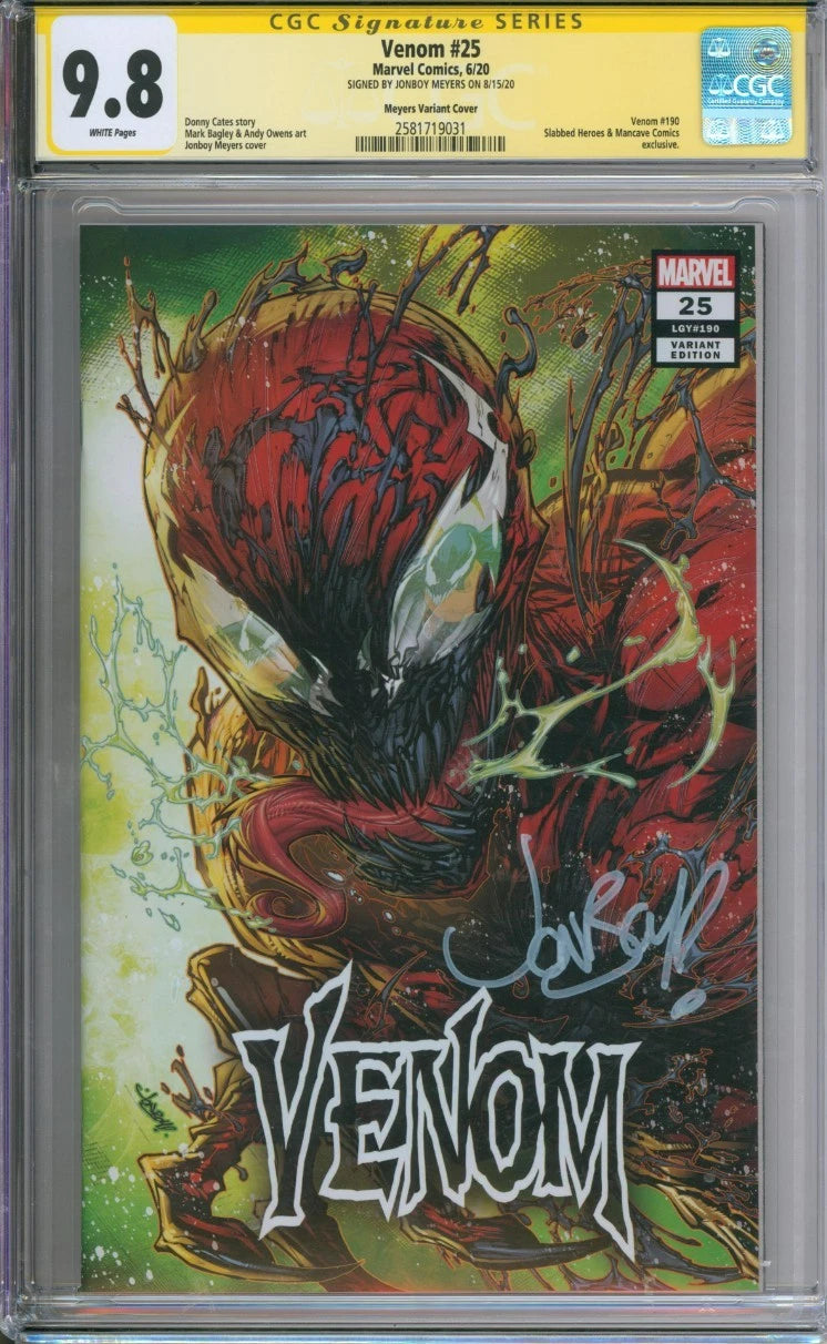 Venom #25 CGC Signature Series 9.8 Signed by Jonboy Meyers