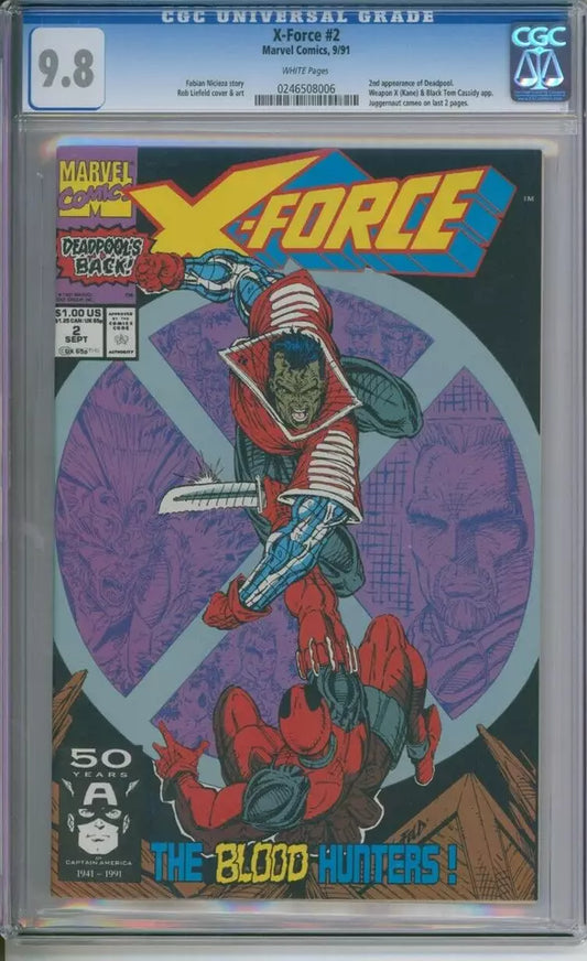 X-Force #2 CGC 9.8 2nd Appearance Of Deadpool