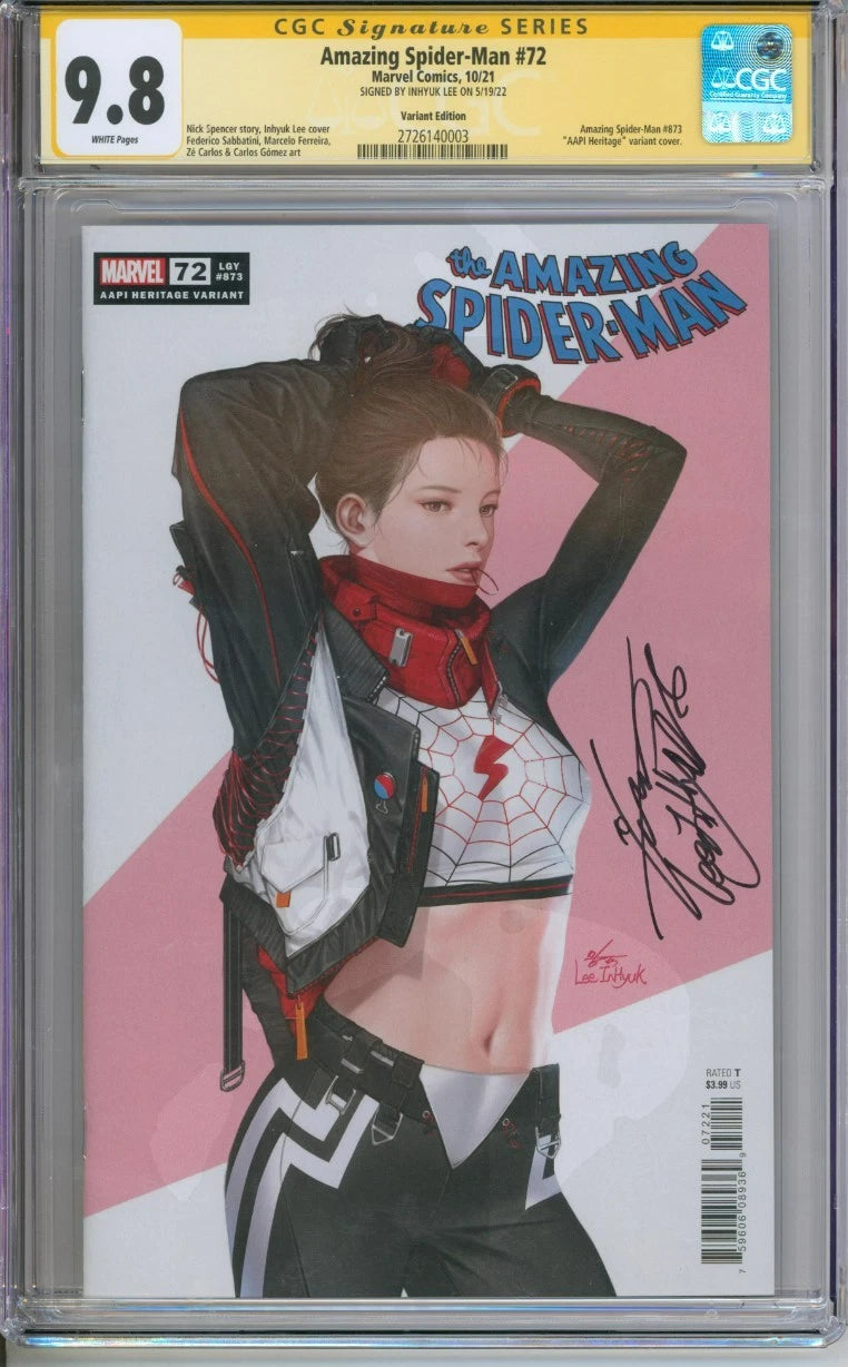 Amazing Spider-Man #72 CGC Signature Series 9.8 Signed Inhyuk Lee