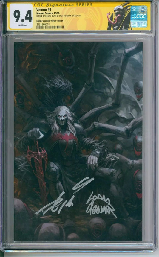 Venom #5 CGC Signature Series 9.4 Signed By Cates & Stegman