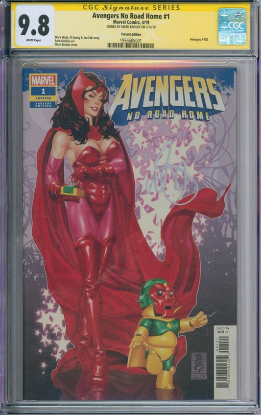 Avengers No Road Home #1 CGC Signature Series 9.8 Signed By Mark Brooks