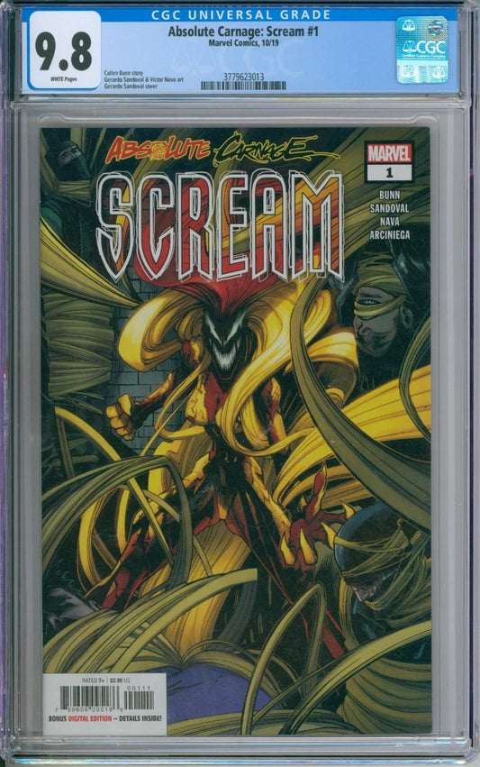 Absolute Carnage: Scream #1 CGC 9.8 Cullen Bunn