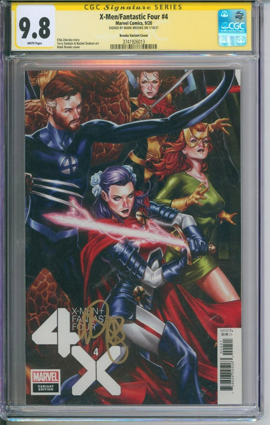 X-Men/Fantastic Four #4 CGC Signature Series 9.8 Signed By Mark Brooks