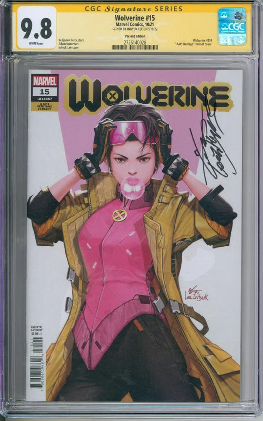 Wolverine #15 CGC Signature Series 9.8 Signed By Inhyuk Lee