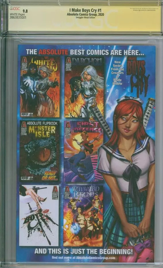Absolute Comics I Make Boys Cry #1 CGC Signature Series 9.8 Jamie Tyndall