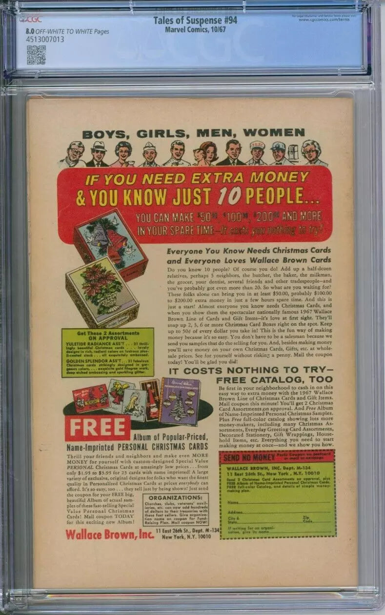 Tales Of Suspense #94 CGC 8.0