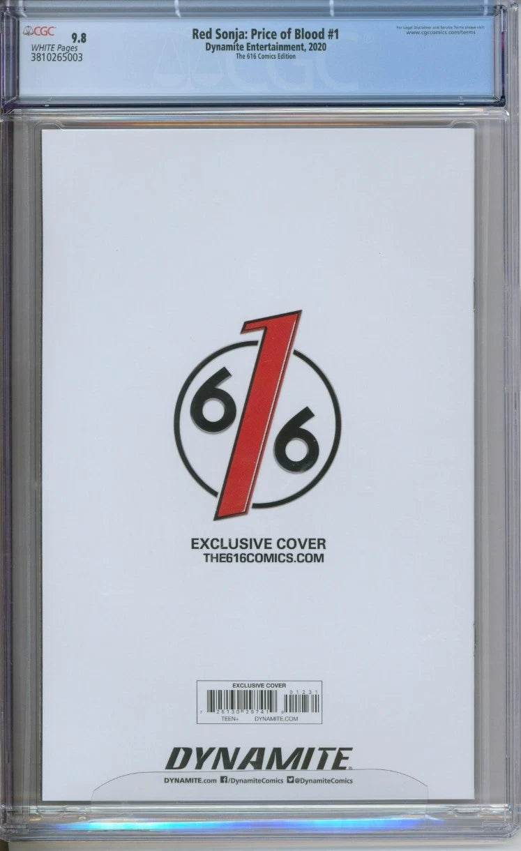 Red Sonja: Price Of Blood #1 (A) CGC 9.8 616 Comics Edition "Virgin"