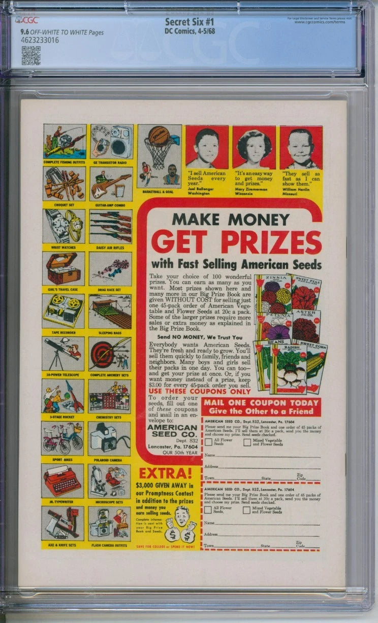 Secret Six #1 CGC 9.6 1st Appearance Of The Secret Six