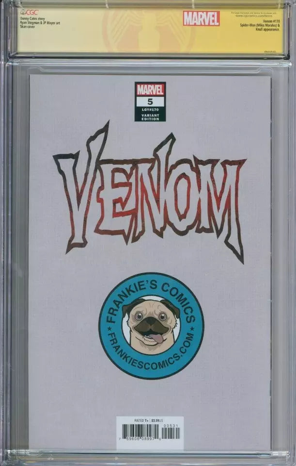 Venom #5 CGC Signature Series 9.4 Signed By Cates & Stegman