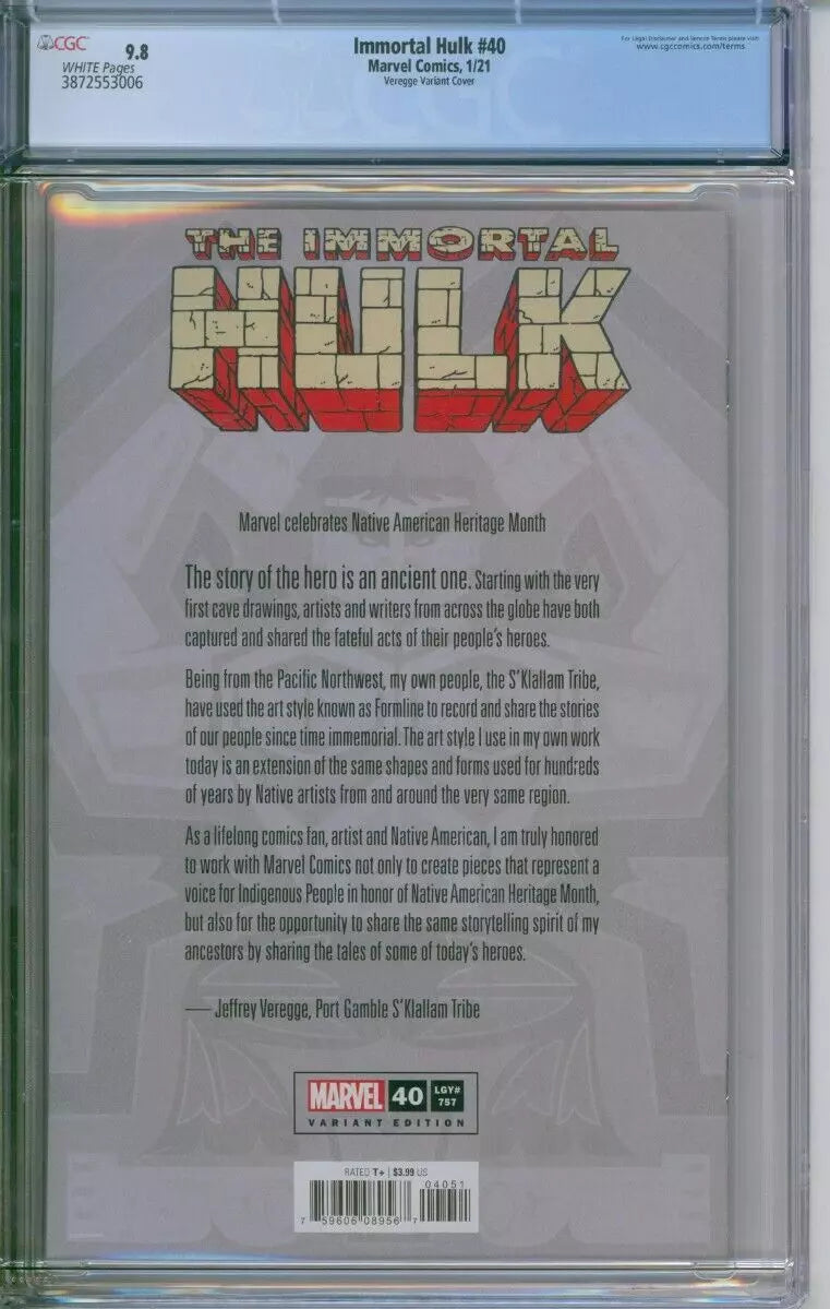 CGC 9.8 Immortal Hulk #40