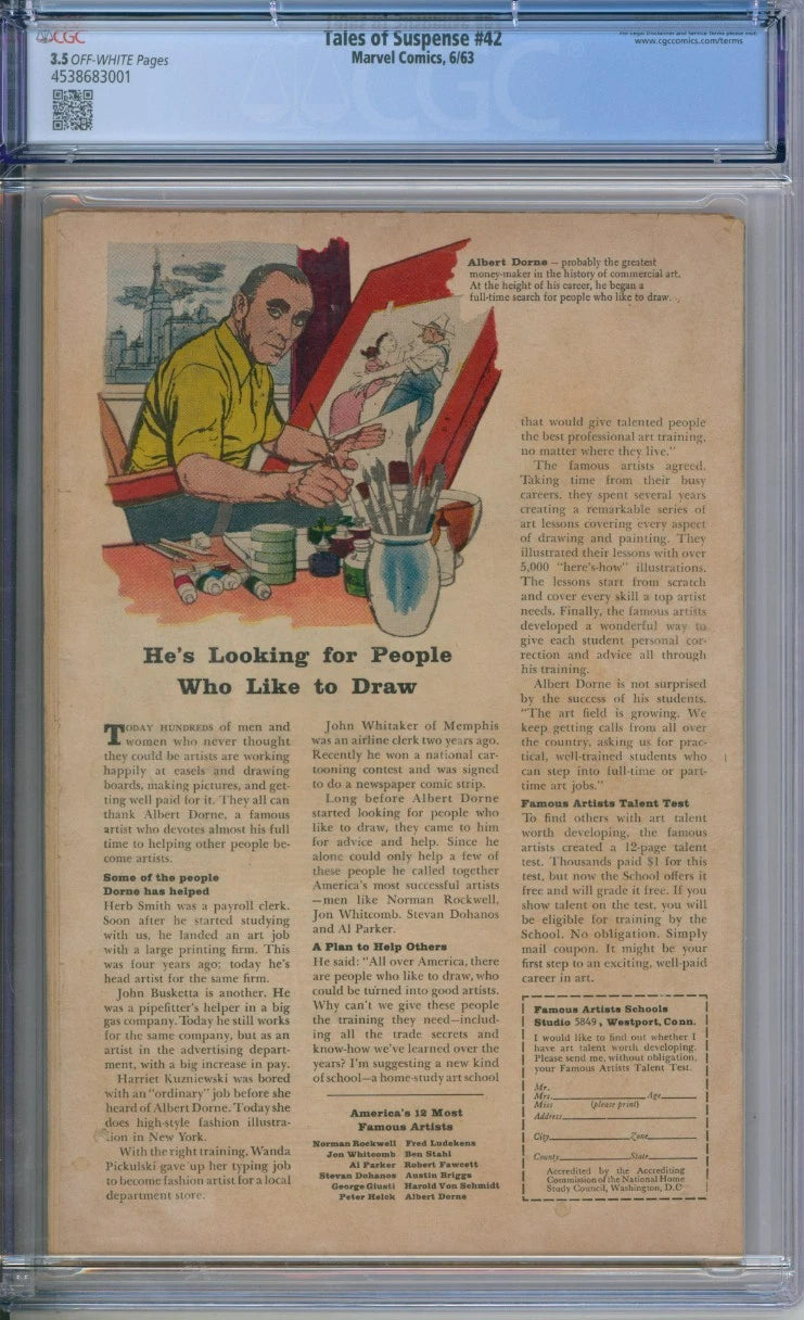 Tales Of Suspense #42 CGC 3.5 Iron Man