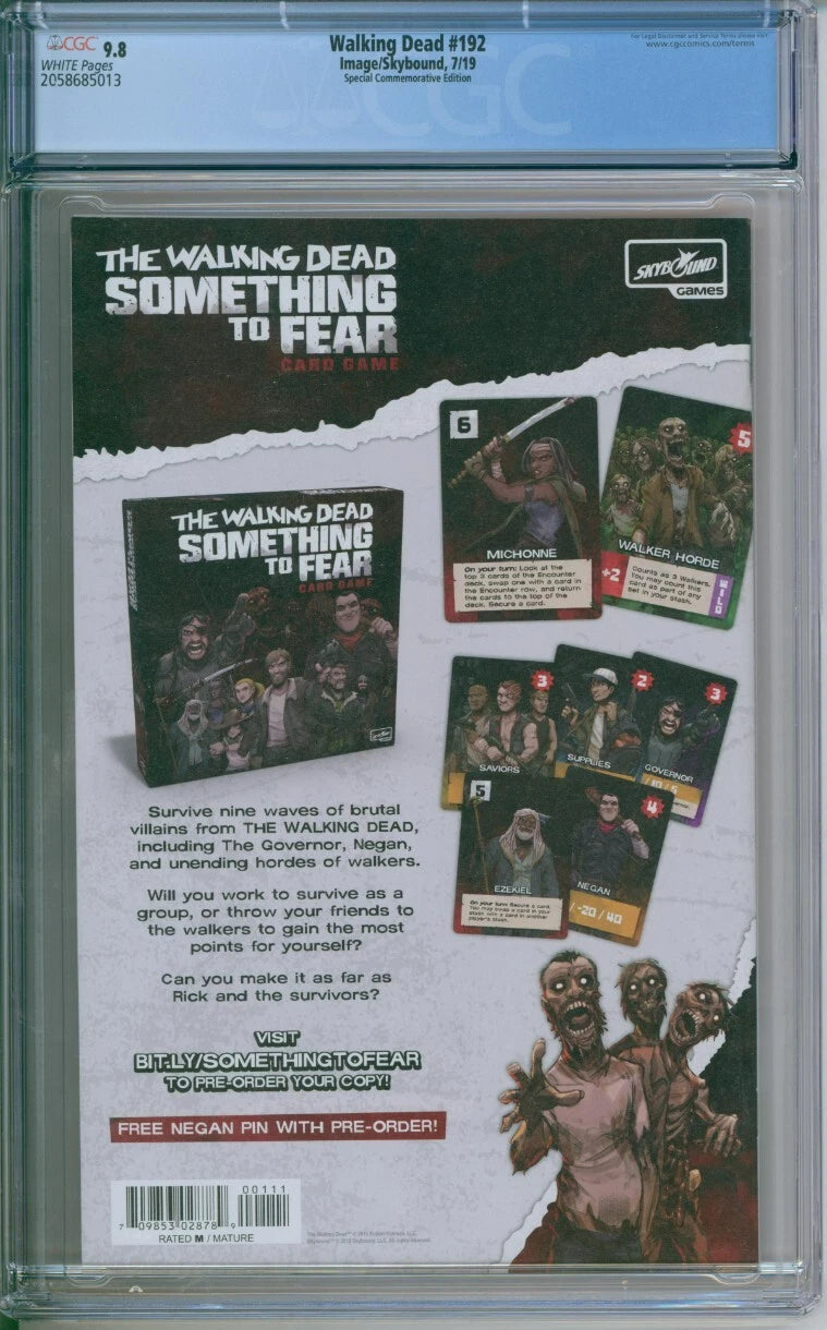 The Walking Dead #192 CGC 9.8 "Death" Of Rick Grimes Commemorative Edition