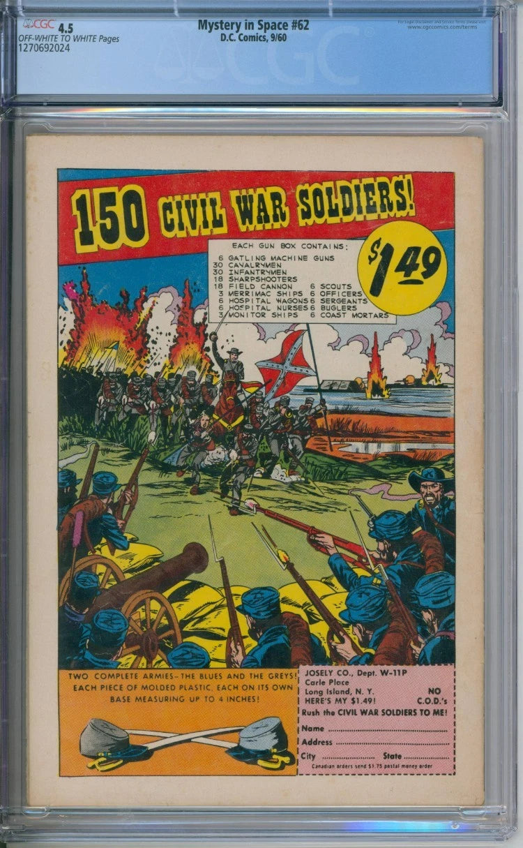 Mystery In Space #62 CGC 4.5 Gardner Fox