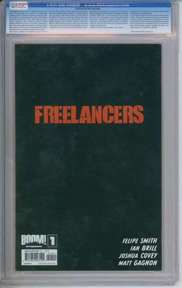 Freelancers #1 CGC 9.8 Virgin Cover