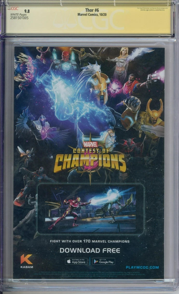 Thor #6 CGC Signature Series 9.8 Signed By Donny Cates