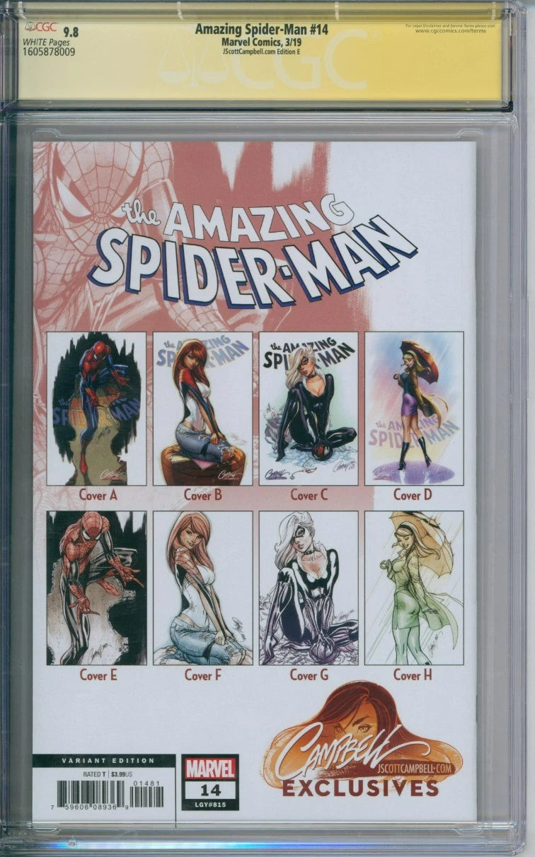 Amazing Spider-Man #14 CGC Signature Series 9.8 Signed J. Scott Campbell