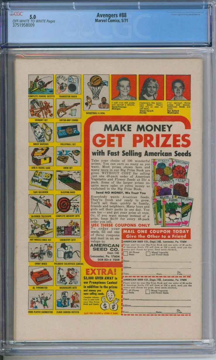 Avengers #88 CGC 5.0 Roy Thomas