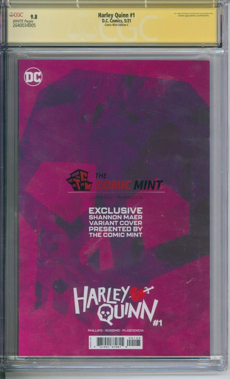 Harley Quinn #1 CGC Signature Series 9.8 Signed By Shannon Maer